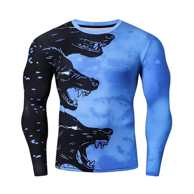 Men Fall Japanese Samurai Style Pattern 3d Printed T-Shirt Round Neck Long Sleeve Fashion Street Personality Plus Size Top