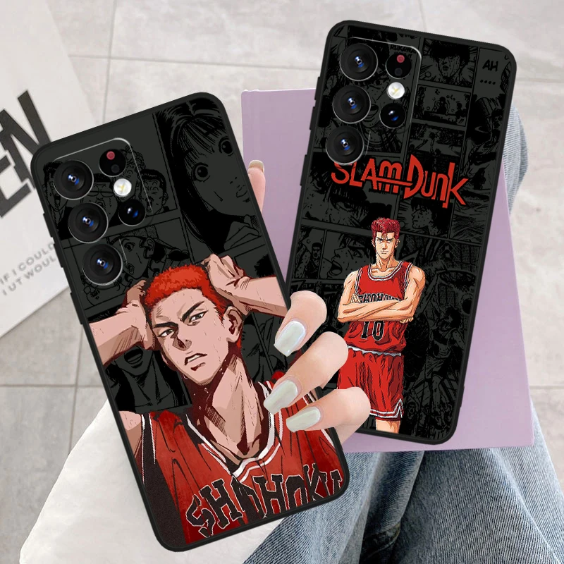 S-lam D-unks Anime For Samsung S24 S23 S22 S21 S20 FE S10e S10 S9 Ultra Plus Plus Soft Silicone Black Phone Case