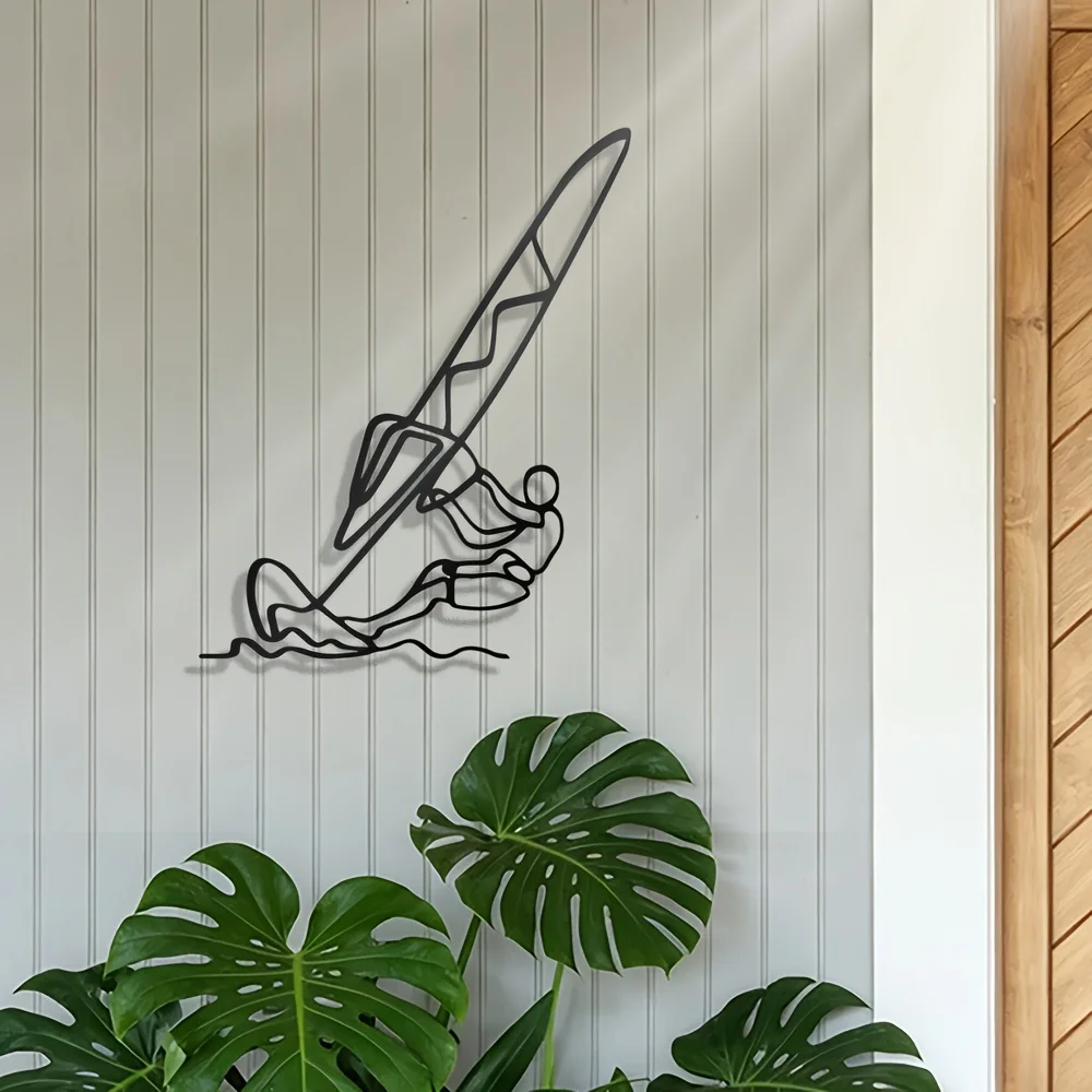 Windsurfing Metal Sculpture for Home & Beach House Decor