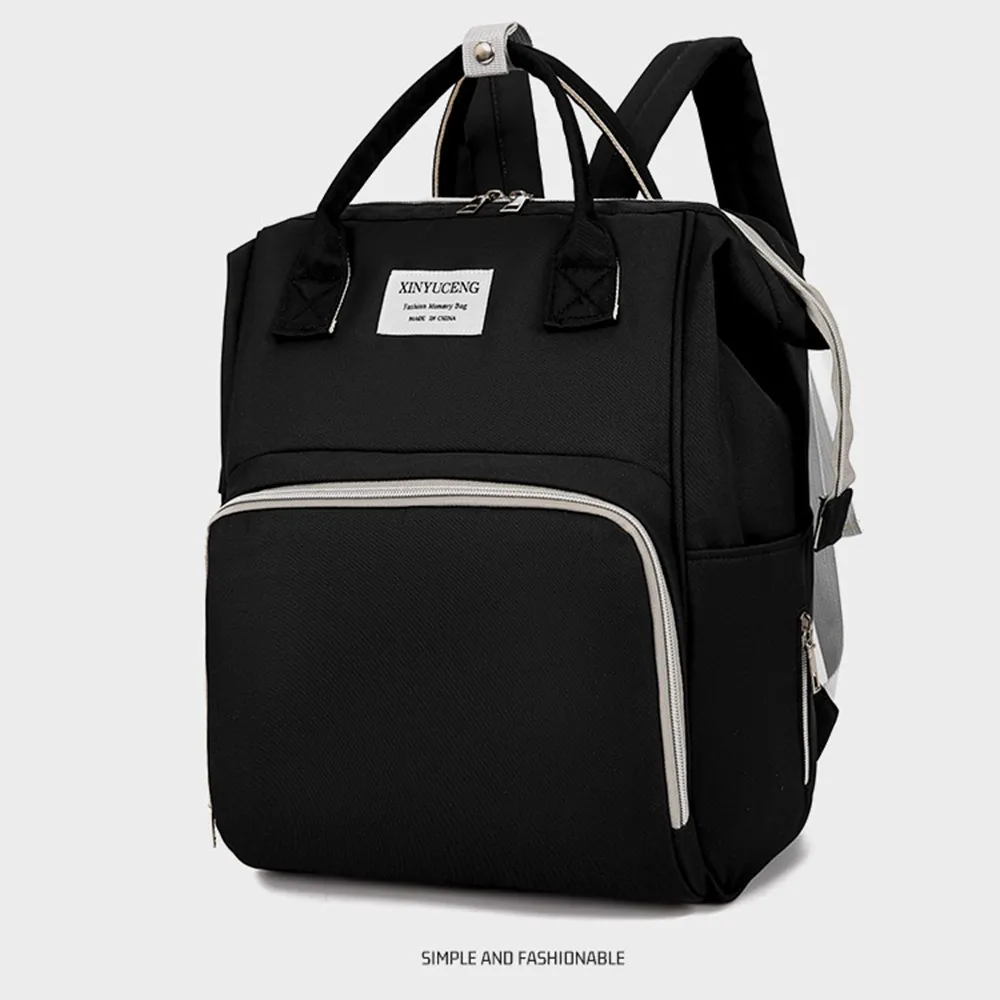 Multifunctional Mommy Backpack Large Capacity Solid Color Baby Diaper Bag Portable Wear-resistant Mommy Shoulder Bag Mother