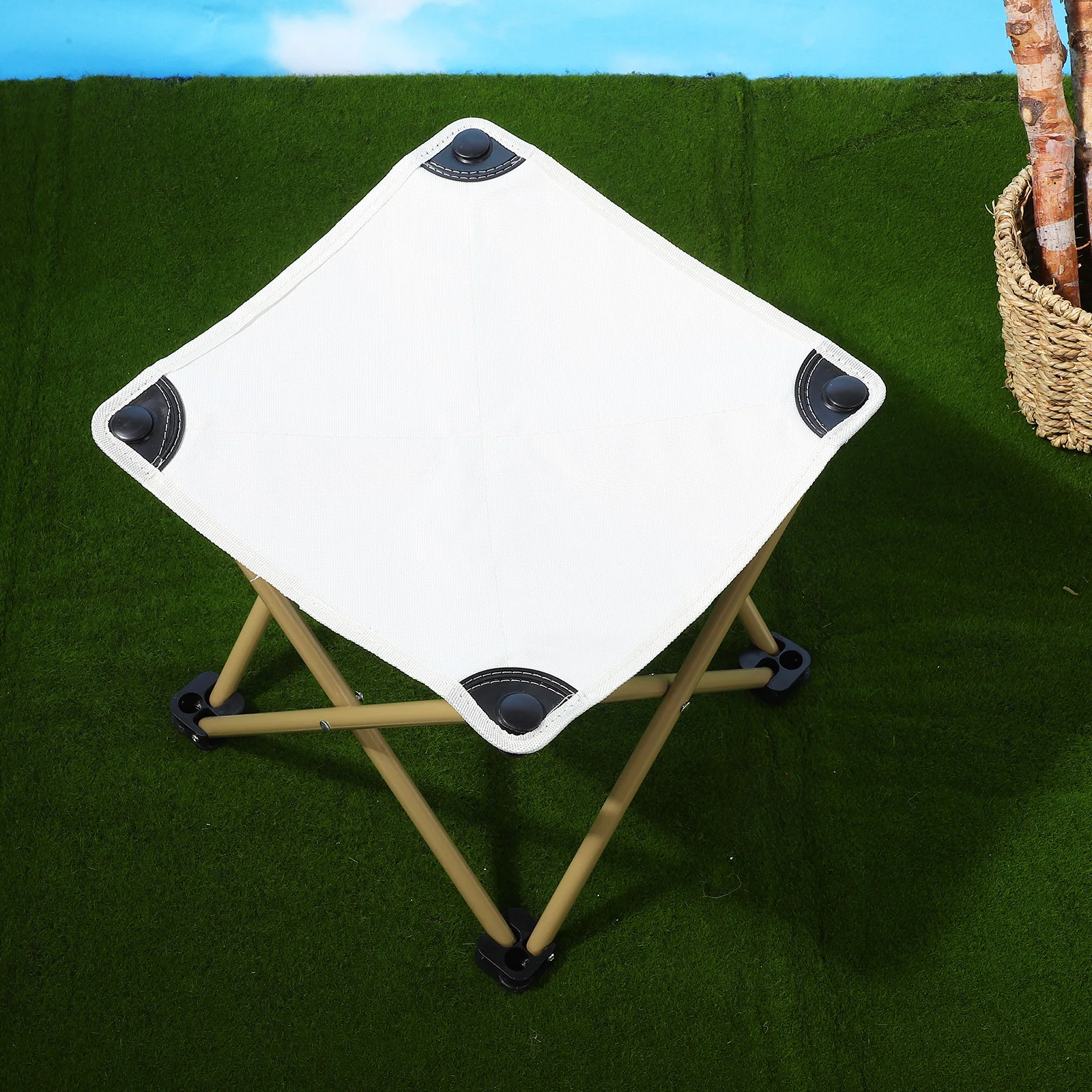 

Heavy Duty Folding Stool Portable Camping Stool Oxford Cloth Carbon Steel Strong Support Foldable Chair For Adults Outdoor Use