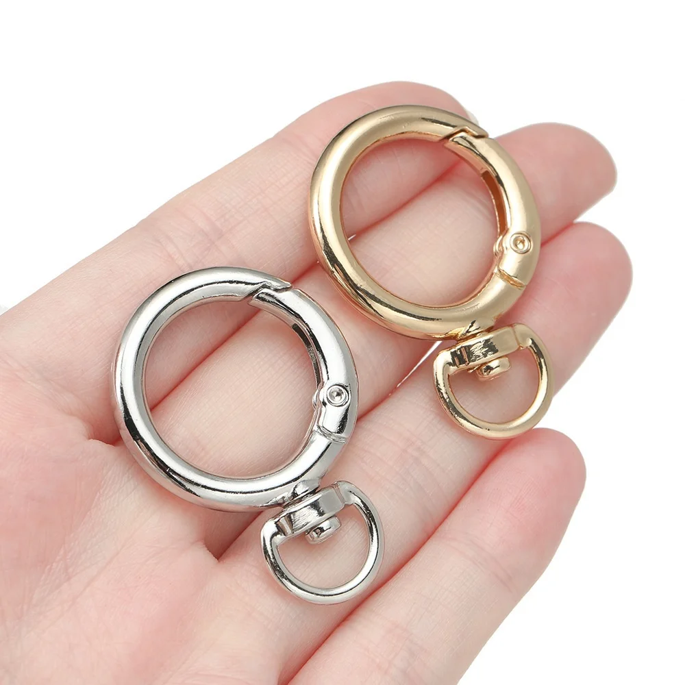 5/10Pcs Round Shape Rotation Alloy Lobster Spring Clasps Openable Key Ring Hook Connector Dog Chain Buckles for DIY Making