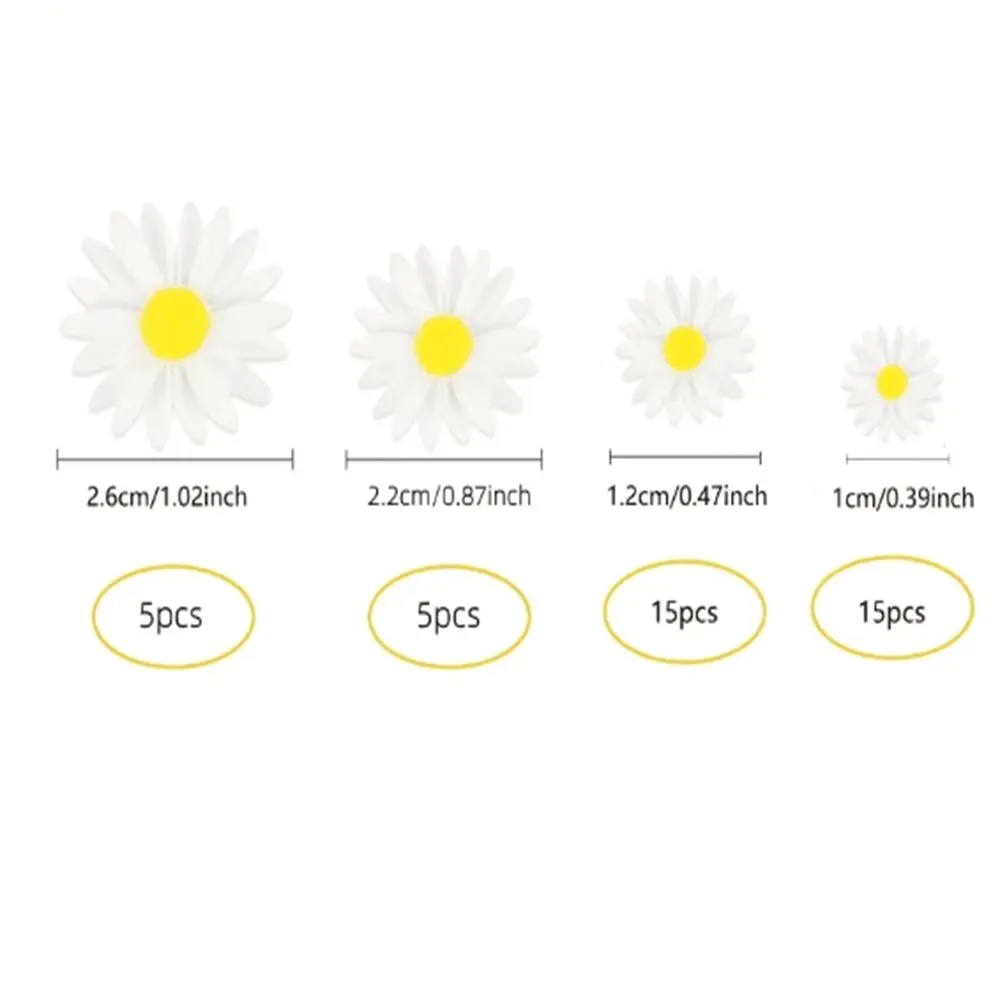 20 Stück Harz Lücke Gänseblümchen Blume Flatback Cabochon Stein Miniatur DIY Scrapbook Handwerk Home Decor Zubehör – Detail 3