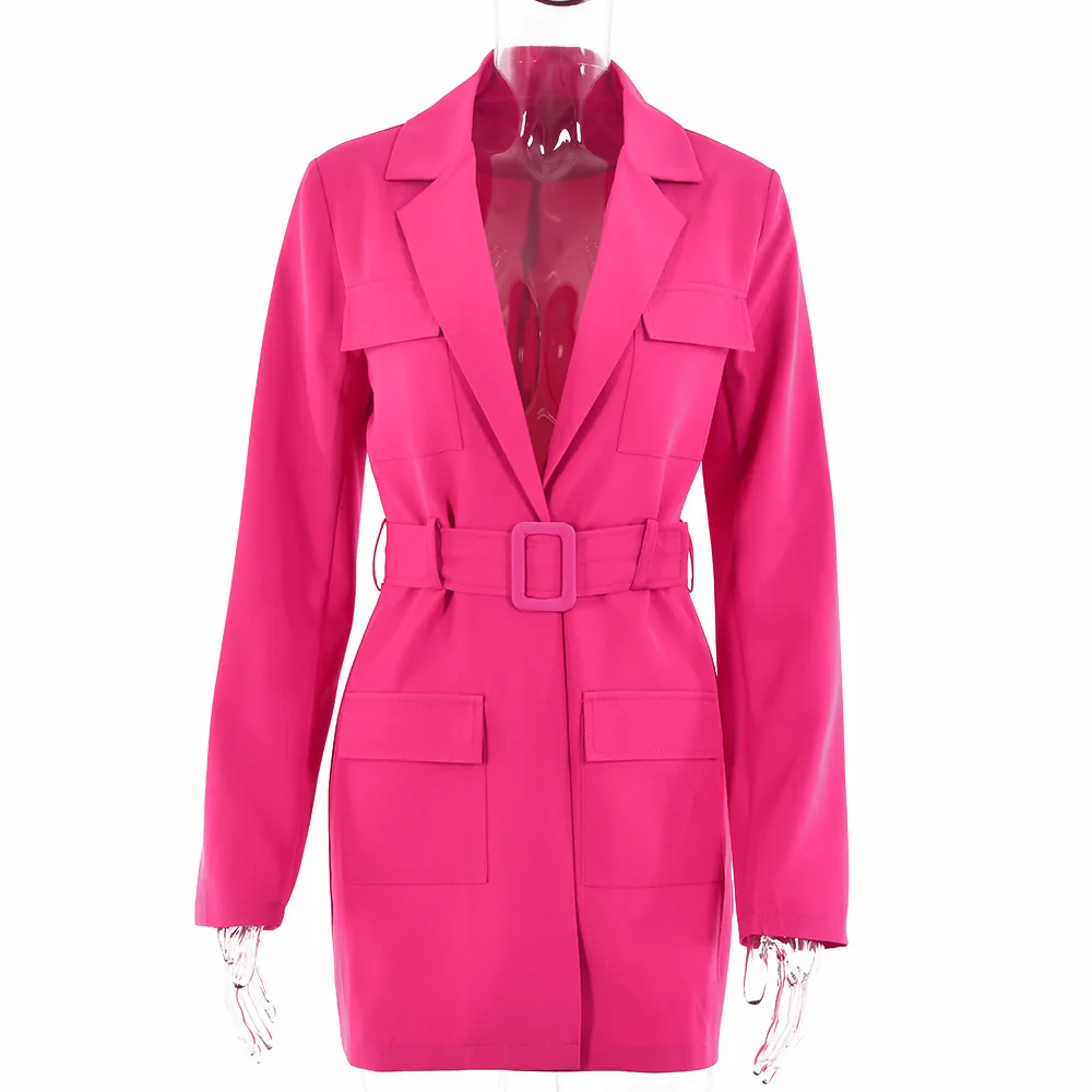 Blazer da pendolare sottile senza bottoni con cintura senza bottoni con tasca moda primavera nuova giacca Casual da ufficio Blazer donna za