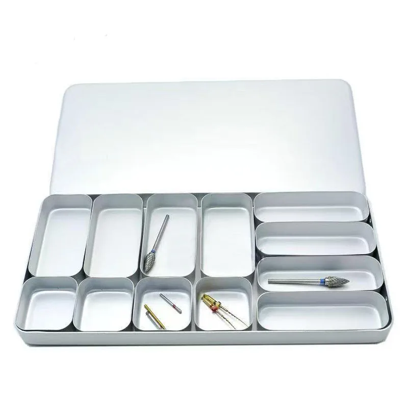 4/12/16 Holes Dental Instrument Disinfection Box Endo Files Holder Box Aluminium Can Autoclave Sterilizer Dental Laboratory Tool