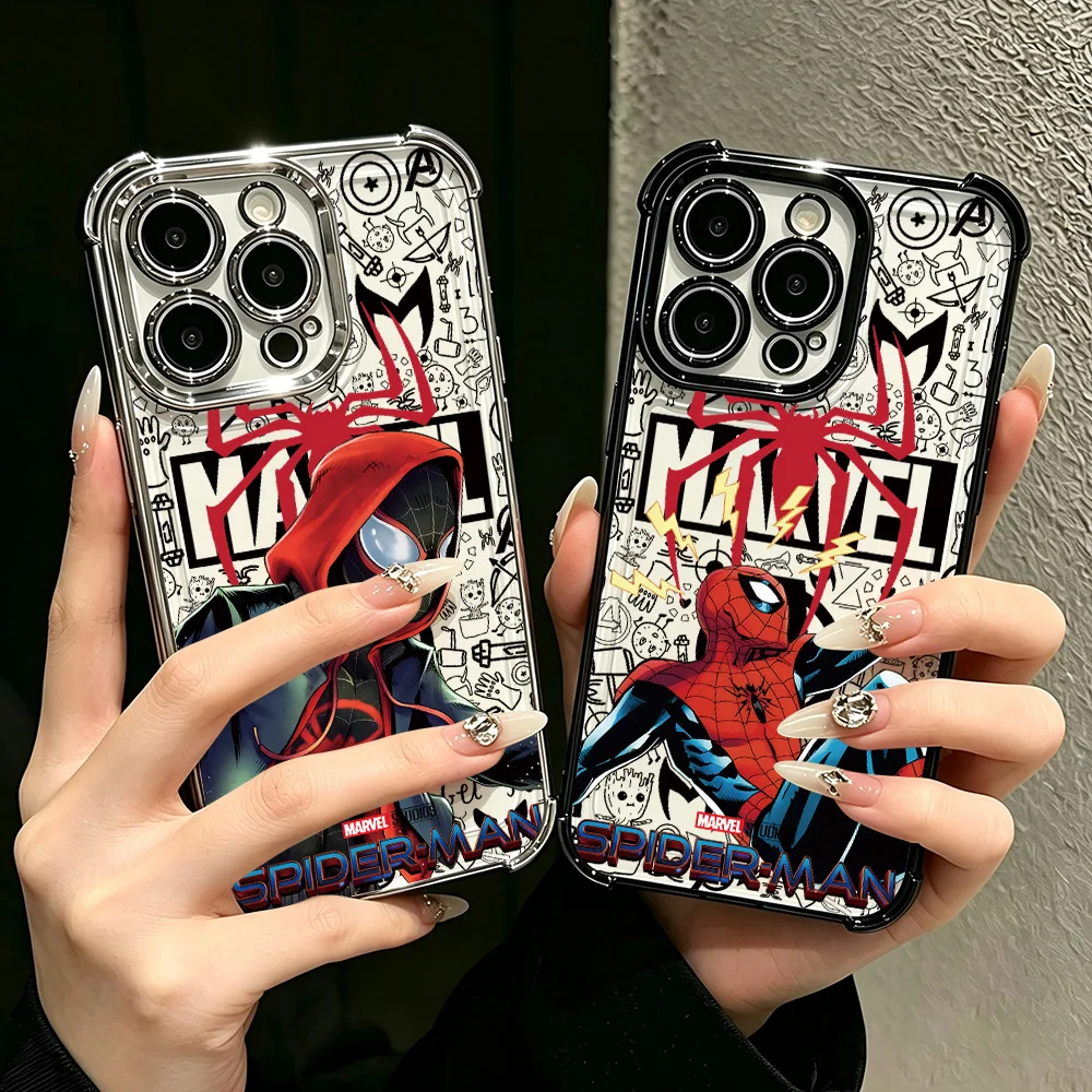 Plating Phone Case For Samsung S26 S25 S24 S23 S22 S21 S20 FE Note20 Edge Plus Ultra 4G 5G Anti Fall Cool Spiders Mans Venoms