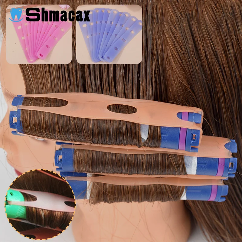 10/20Pcs Perm Silicone Band Heat Resistant Traceless Digital Cold Rods Elastic Rubber Band Hair Rings Styling Tools