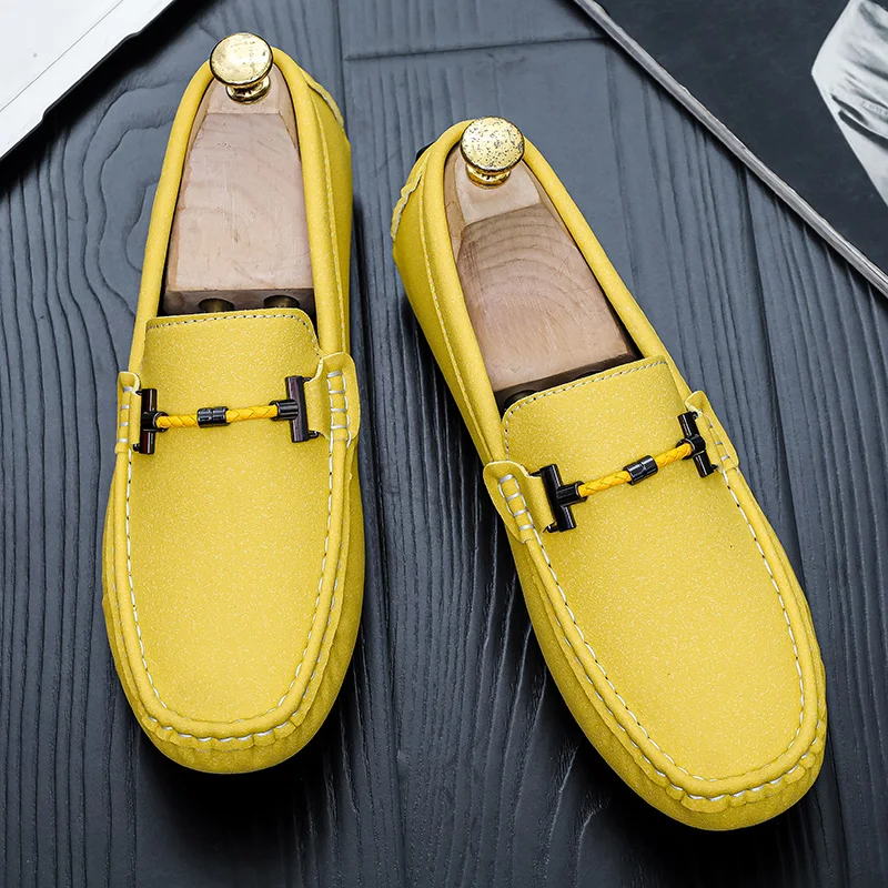 Men's Casual Leather Slip on Shoes Comfy Fashion Loafers Business Soft Casual Shoes All-match Man Walking Flats Driving Footwear