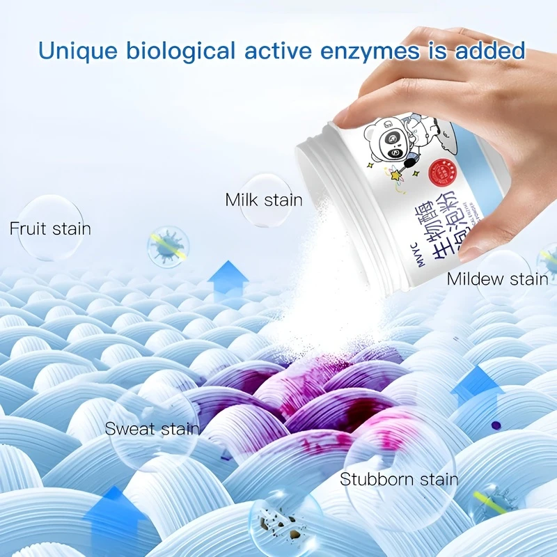 Bio Enzyme Bubble Powder Active Oxygen Stain Remover Laundry Booster Fabric Care Hand Care Deep Cleaning for Home