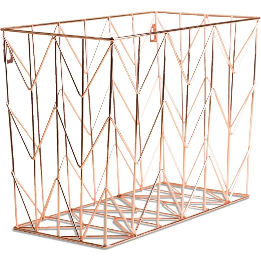 منظم مكتب الملفات المعلق من U Brands بتصميم معدني سلكي ذهبي وردي لتخزين المكاتب الكفاءة وإدارة المستندات في المنزل #2