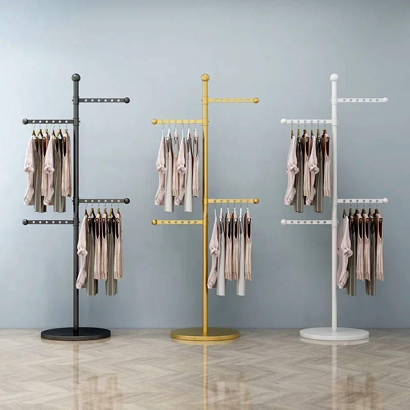 Bathroom Girls Aesthetic Clothes Rack Boutique Pole Jacket Gold Minimalist Coat Hanger Stand  Furniture