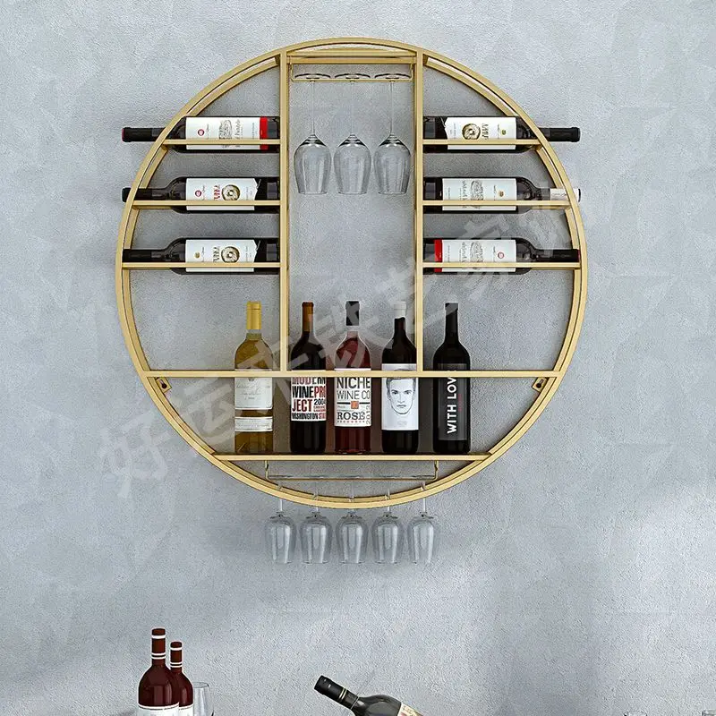 

Modern Showcase Bar Cabinet Wine Floating Counter Rack Luxury Glasses Bar Cabinet Hanging Porta Bottiglie Vino Bar Furniture