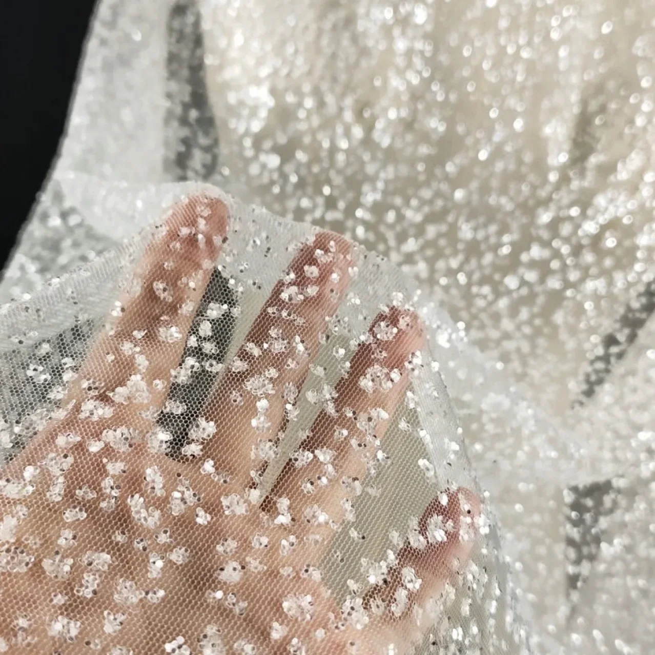 Sequin Mesh Tulle Fabric Sparkling Glitter for Party Wedding Dress Diy Sewing