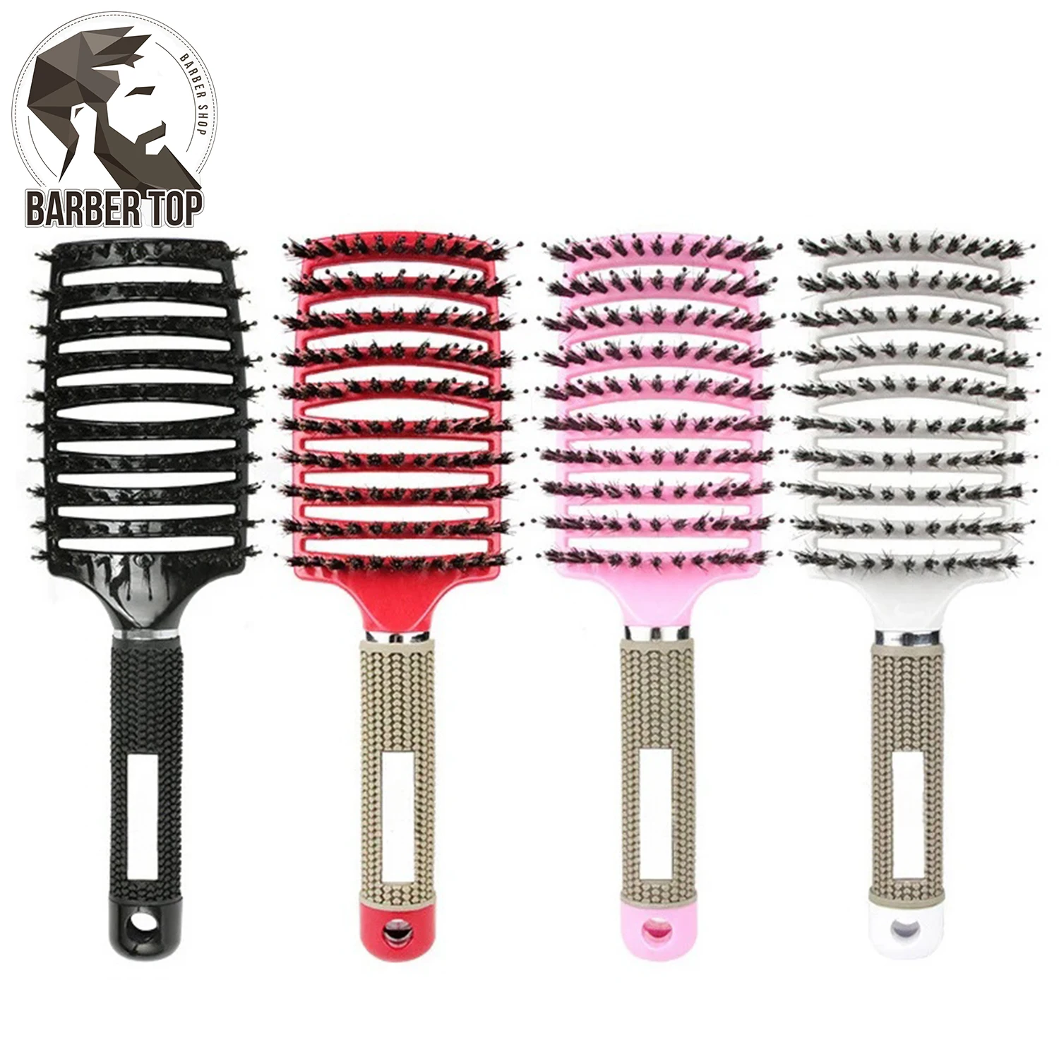 Nylon Bristle Brush Scalp Massage Combs Hair Detangle Brushes Anti-static Paddle Hairbrush Hairdressing Styling Tool