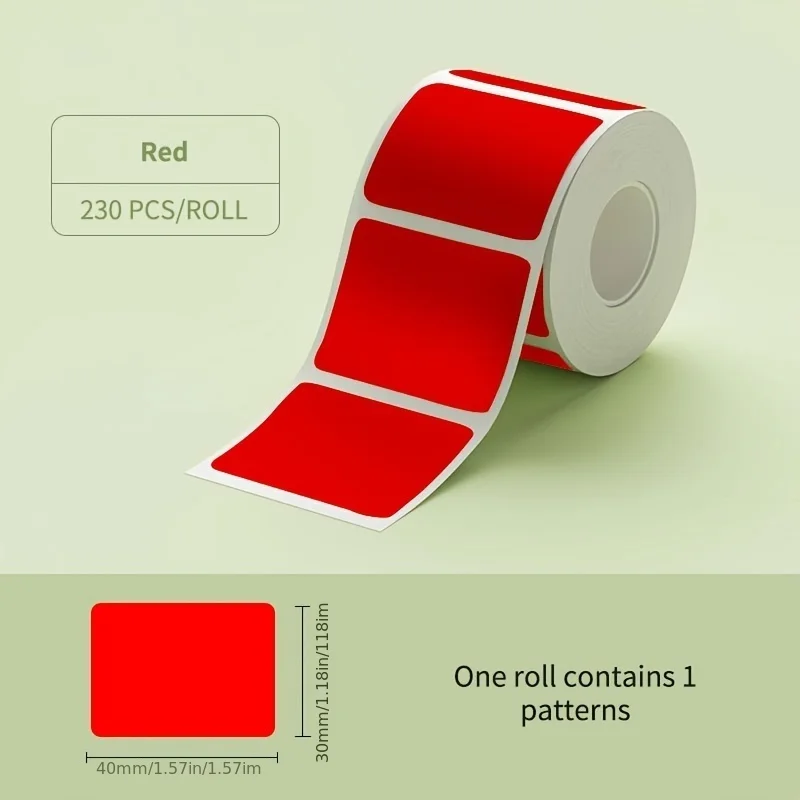 40*30mm/230pcs Direct Thermal Printing Label Paper Solid Color thermal label printing paper Commercial Grade Label Sticker