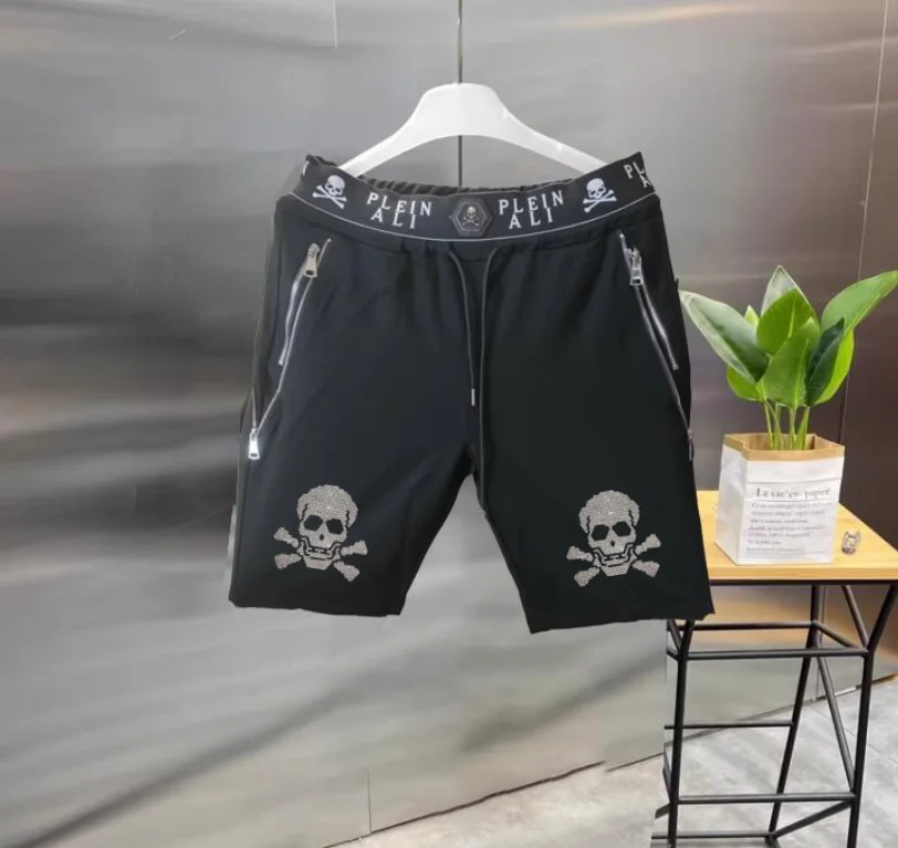 2025 Designer Strass korte zomer luxe Plein ali hiphop mannelijke merk casual korte broek