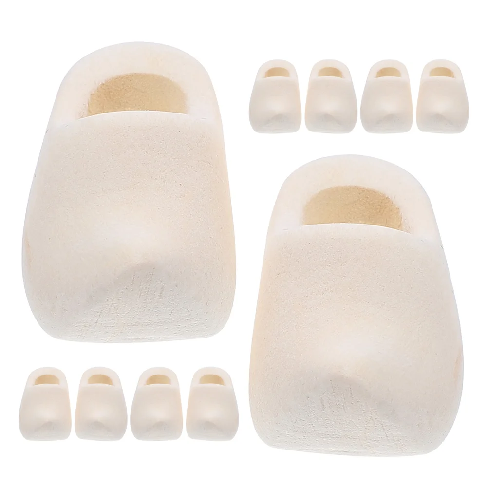 5 Pairs Toys Clogs Shoes Miniature Finger Breakdance Accessories Bjd Fingerboard Beige