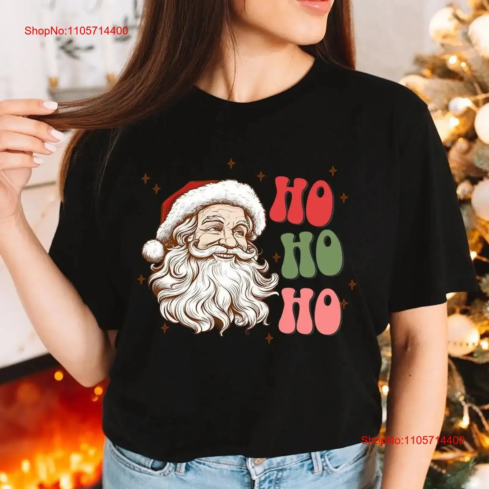 Ho Christmas Vintage T Shirt Santa Inspired Holiday Bella Canvas Merry Retro vintage Washed Breathable designer clothes fashion
