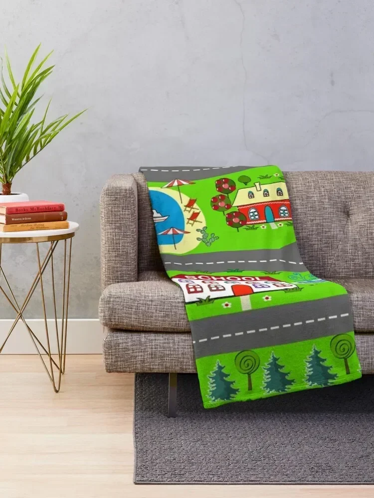 Kids Street Road Cars House Throw Blanket Comforter Warm Hairys Blankets