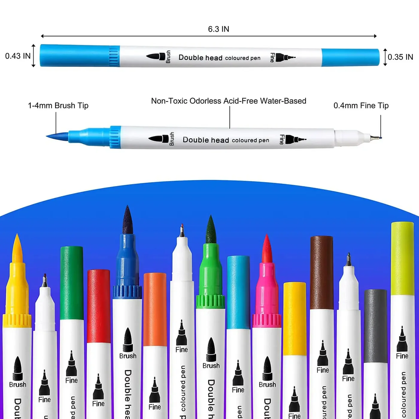 36/48/60/80/120 Colors Double Ended Markers Fine Broad Tip Art Supplies Drawing Brush Pen Set For Office School Birthday Gift