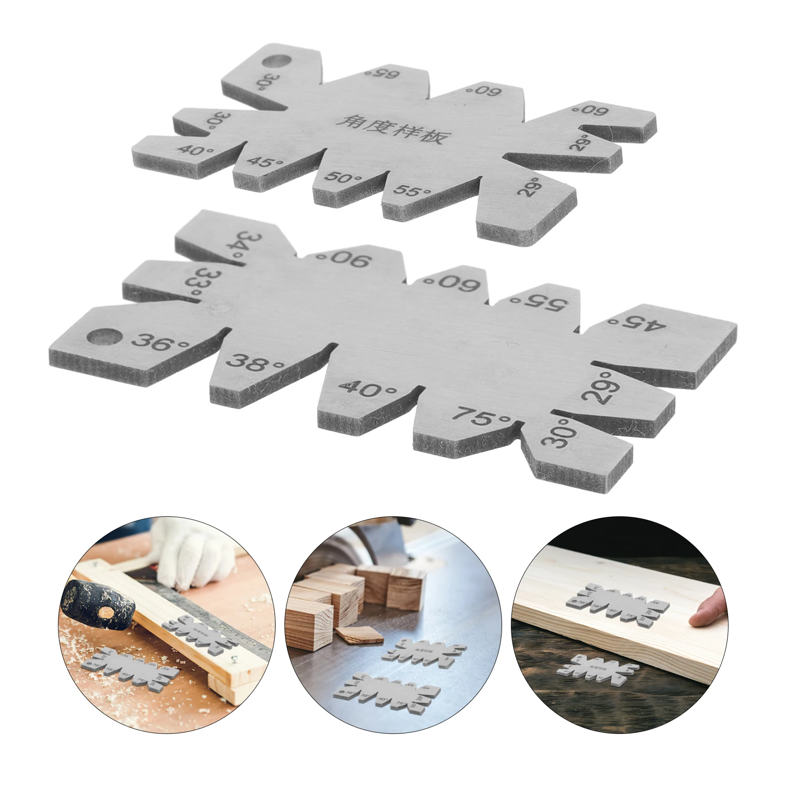 

2pcs Angle Gauge Precision Metal Ruler Woodworking Measuring Tool Durable Stainless Gauge Clear Mark Line For Carpentry Projects