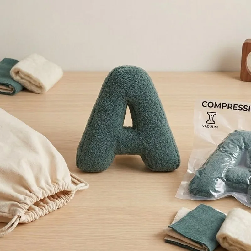 Custom Name Alphabet Letter Pillow Minimalist Compressible Insert For Sofa Bed Home Office Desk Kids Teens Women Birthday