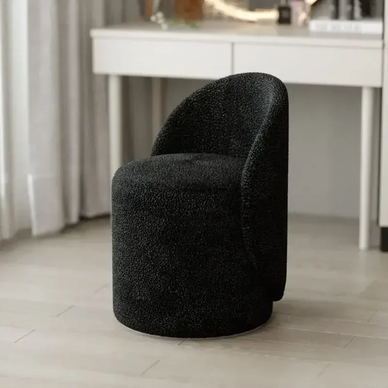 French Light Luxury Backrest Makeup Stool Household Bedroom Simple Manicure Dresser Stool Vanity Chair Step Stool Furniture