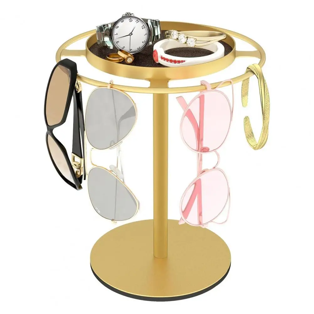 Rotating Necklace Earrings Glasses Stand Organizer Jewelry Holder Spinning Sunglasses Display Rack Jewelry Packaging