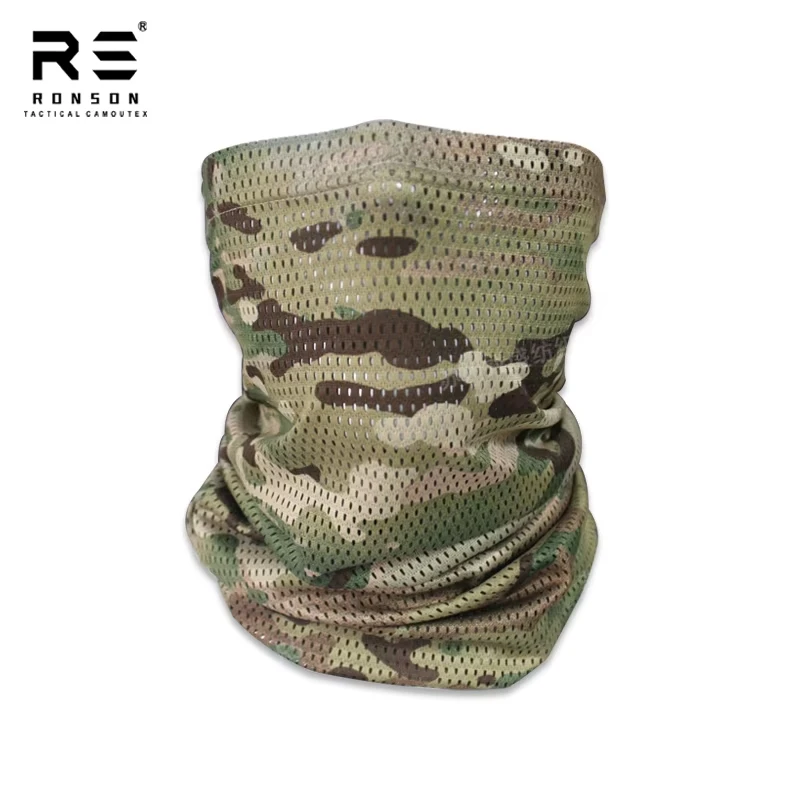 Camuflagem tática leve malha tecido protetor solar máscara cachecol esportes ao ar livre respirável equitação proteção solar secagem rápida