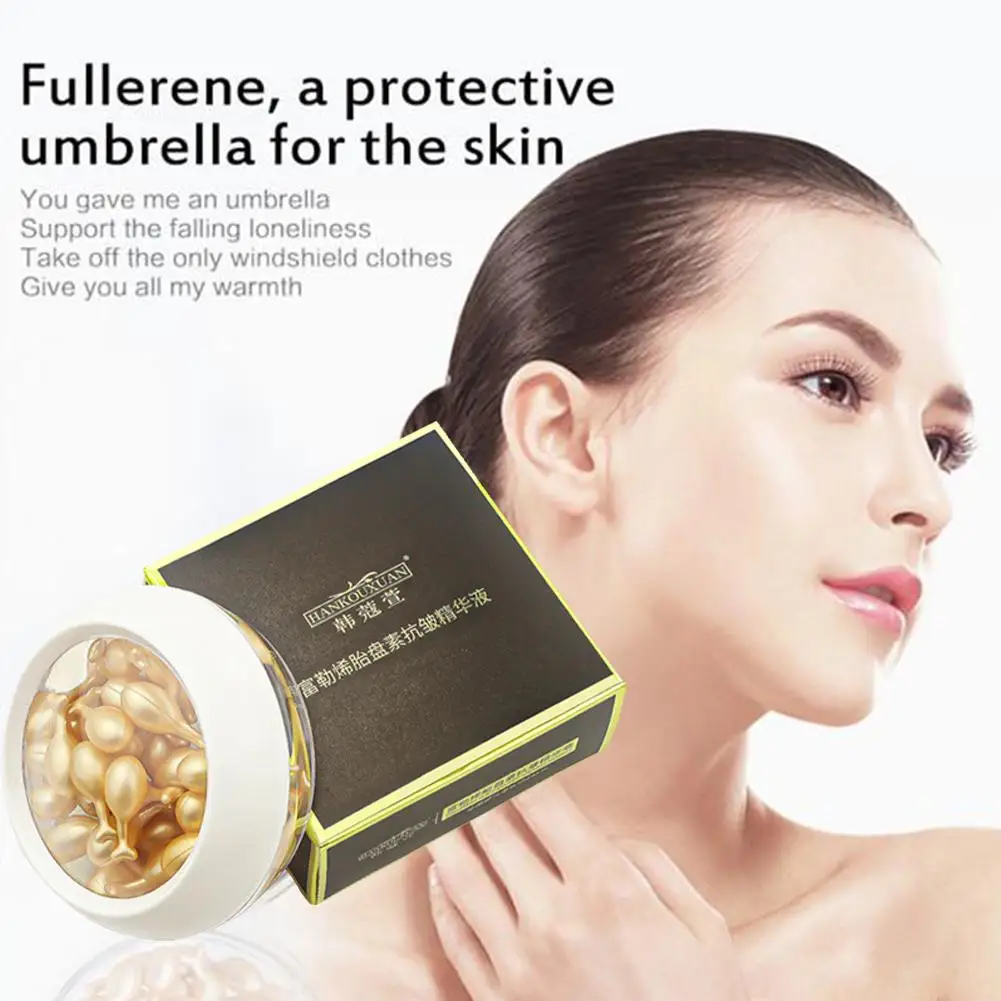 

1 коробка капсул плаценты Сыворотка для лица Fullerene против морщин восстановление против старения отбеливающая эссенция для увлажнения кожи укрепляющий R5K4