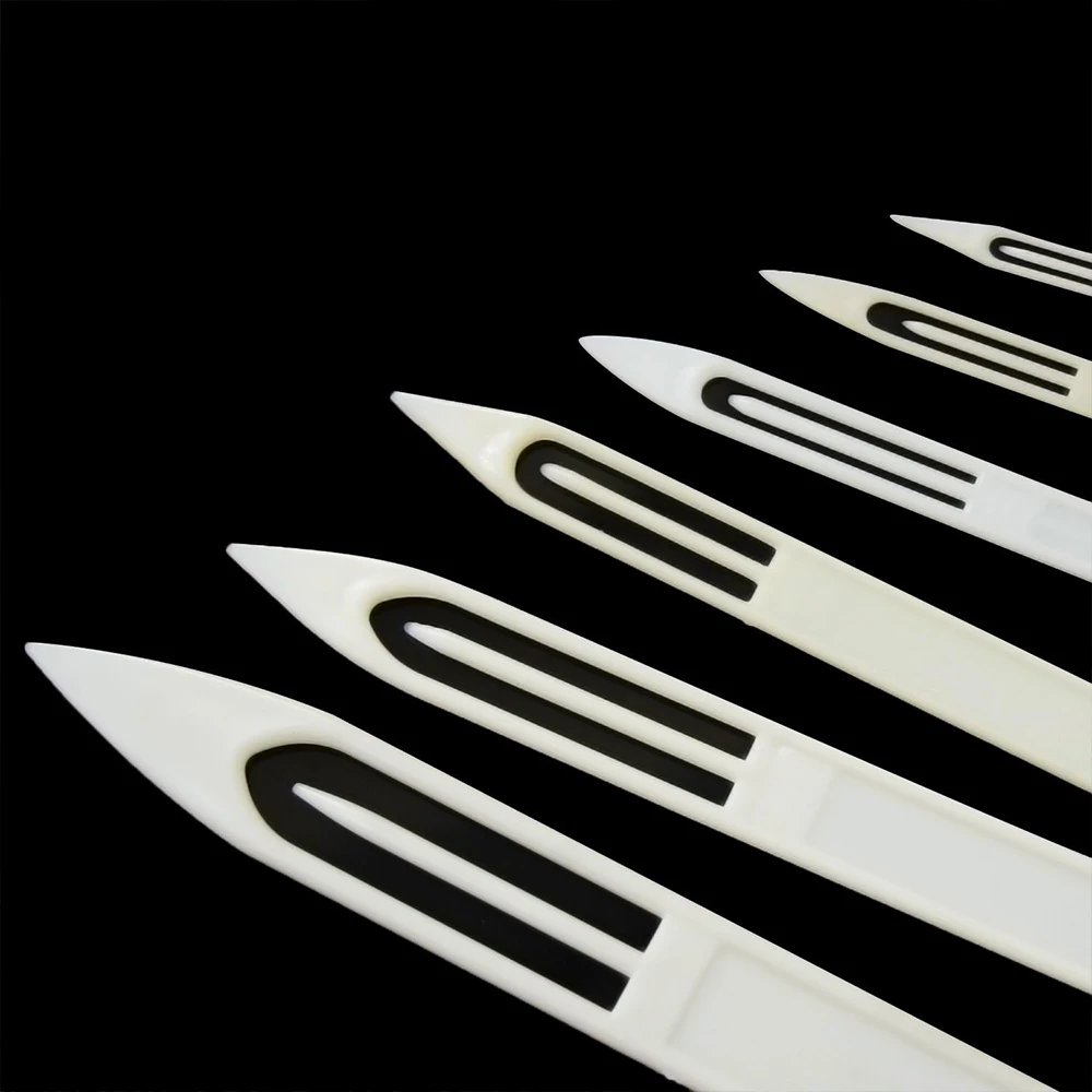 7Pcs/Set Fishing Line Equipment Repair Shuttles Netting Needle White Plastic Fishing Accessory Size 3-9