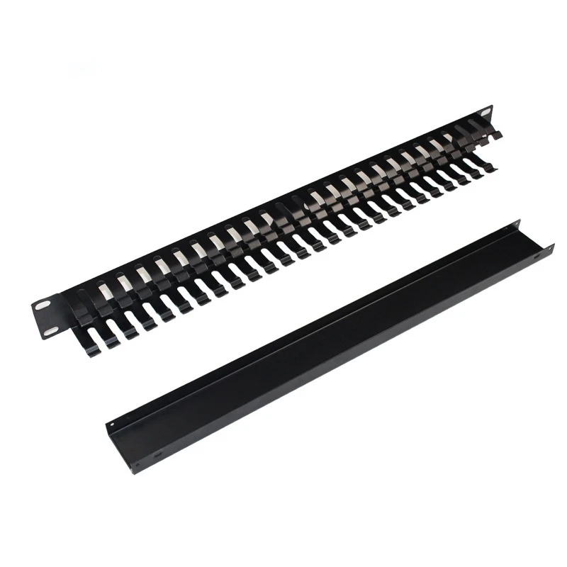 1U 25-Speed Server Cable Management Rack, 19Inch Network Rack Trunking Duct Panel, Metal Network Cable Organizer