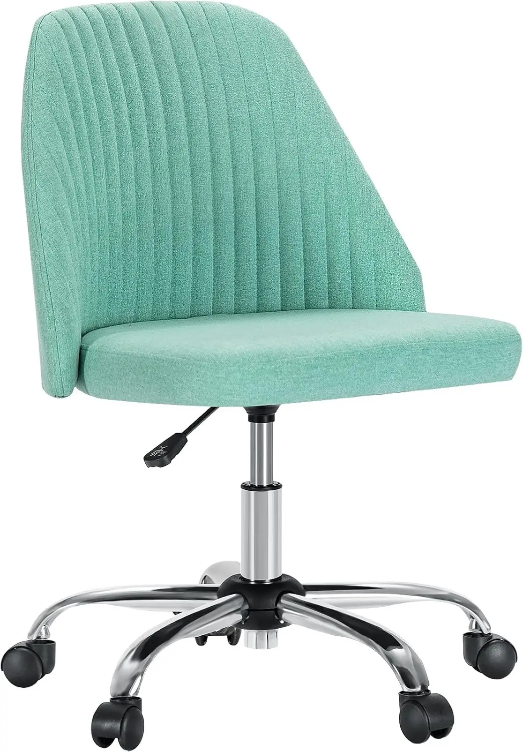 

Armless office chair modern fabric home office desk chair with wheels adjustable swivel work computer dressing chair