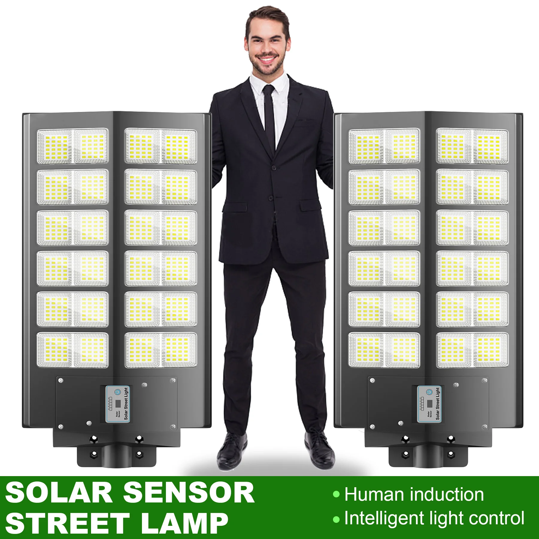 2-Pack 8000W Super Bright Solar Street Light, IP65 Waterproof LED Commercial Flood Light, Motion Sensor & Remote Control, Dusk-to-Dawn Auto Control, Adjustable Design, Easy Installation, Ideal for Yard, Patio, Garage, Driveway, Parking Lot & Outdoor Areas