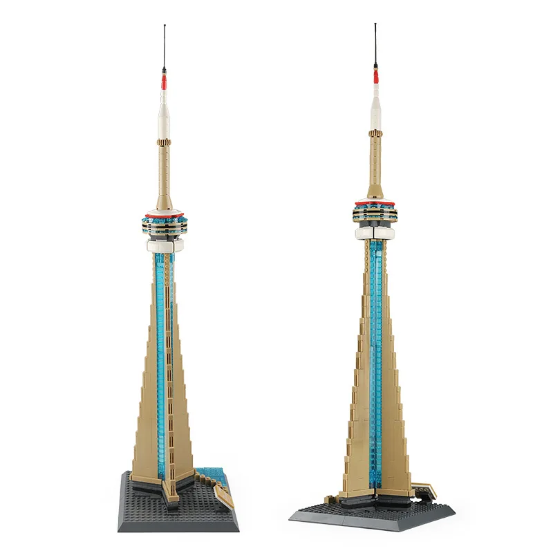 Kreative Modell Moderne Berühmte Architektur Kanada Toronto CN Turm Block Modell Gebäude Ziegel Montage Spielzeug Sammlung Für Geschenke