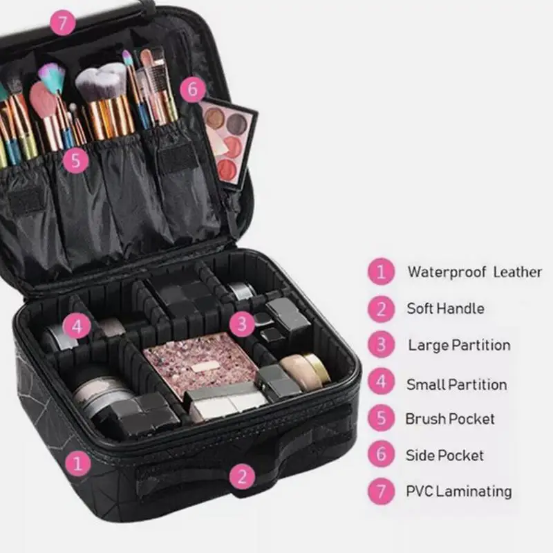 Reis Make-Up Tas Draagbare Reis Cosmetische Tas Make-Up Borstel Houder Cosmetische Organizer Digitale Opbergdoos Voor Zakenreis