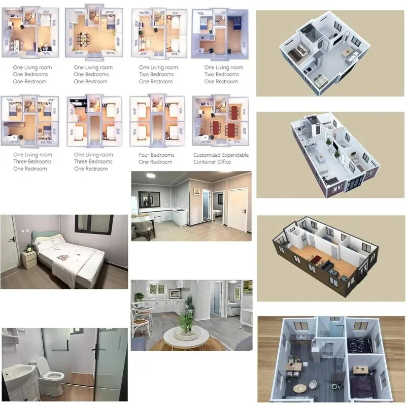 رائجة البيع وحدات منزل صغير قابل للتركيب الصلب الجاهزة حاوية قابلة للتوسيع منزل المطبخ الحمام شقة ميزات غرف الحديقة #6