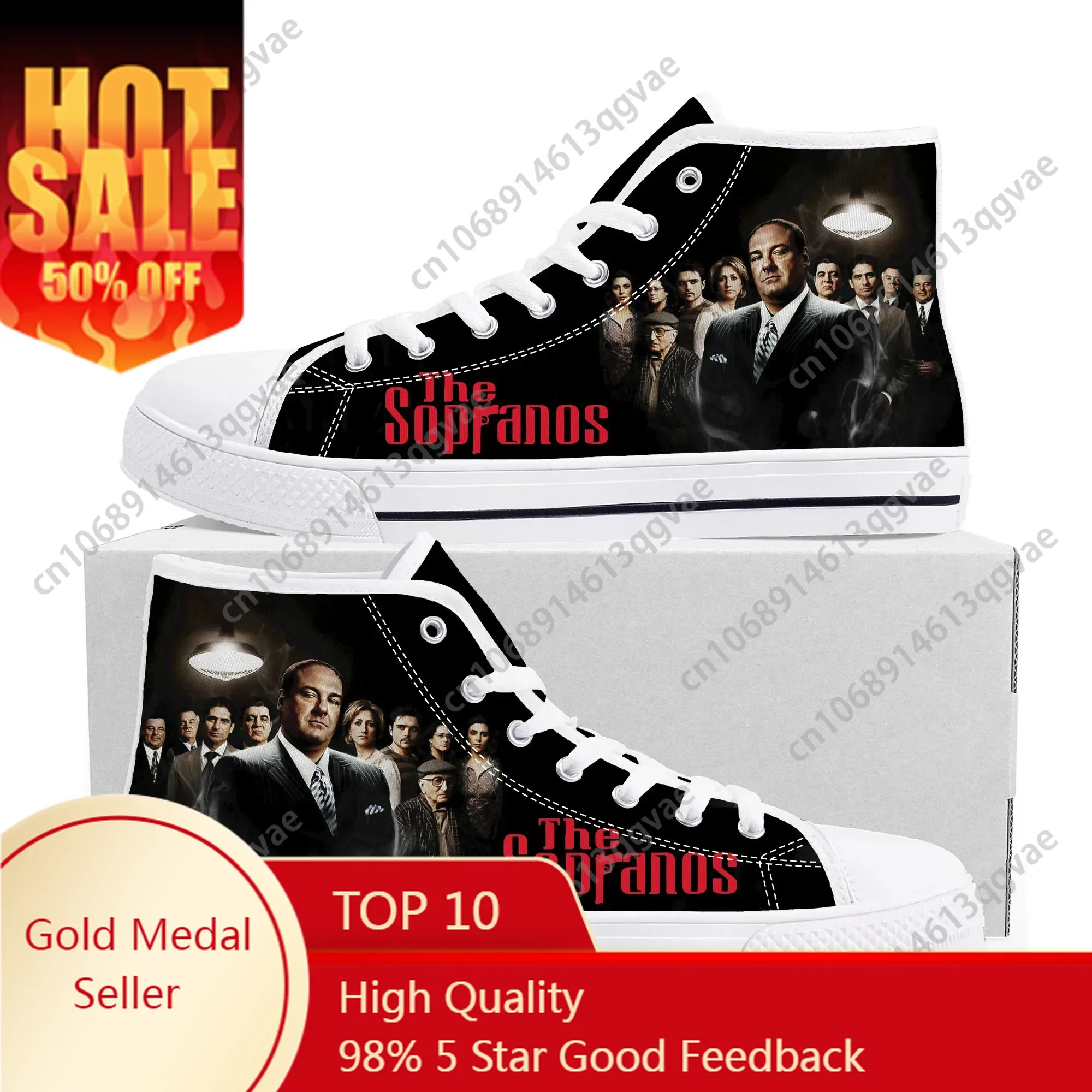 

The Sopranos Tony Soprano Gandolfini High Top Sneakers Mens Womens Teenager Canvas Lightweight Sneaker Couple Custom Made Shoes