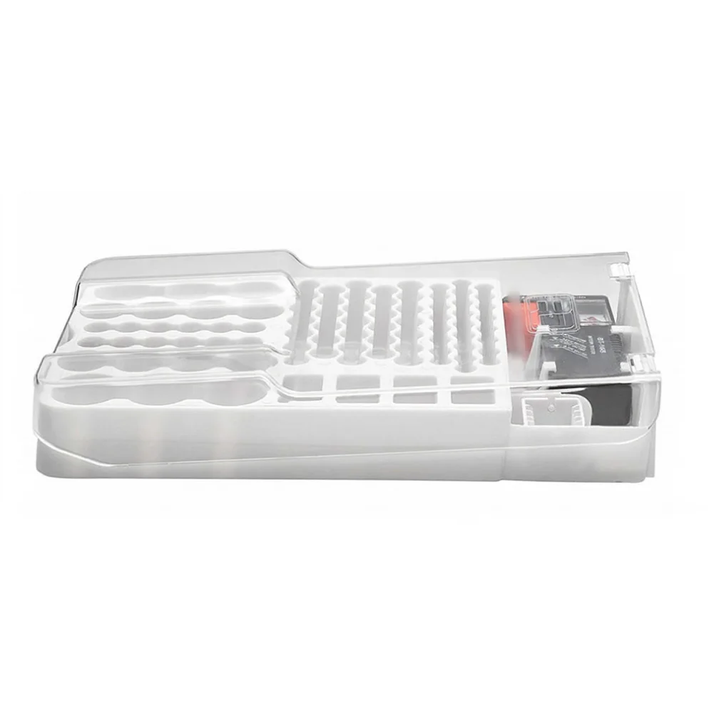Large Capacity Battery Storage Box with See-Through Lid and Integrated Tester Supports AA AAA C D 9V Cells Up to 93 Total Units