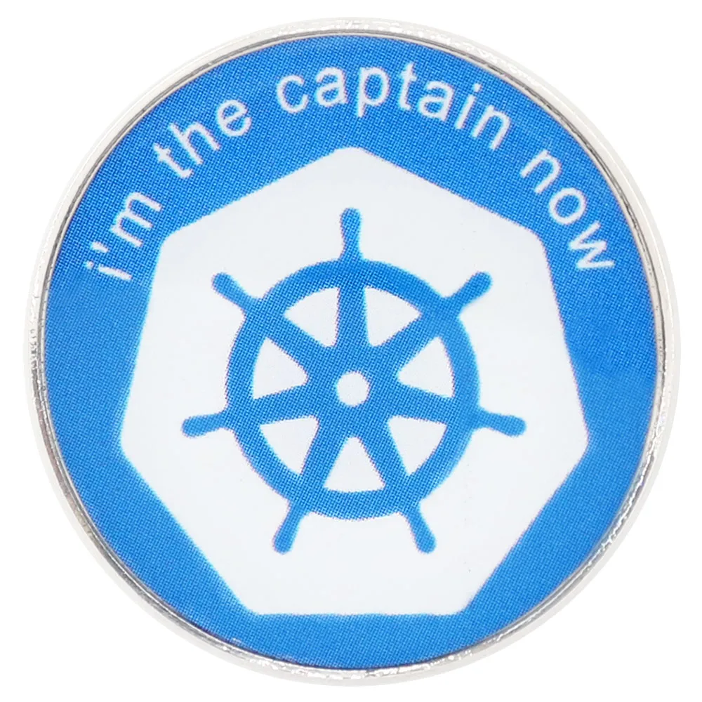 i'm in the caption now Kubernetes Logo wheel icon Badge gift ship plate symbol Accessories Fashion Lapel Backpack Pin Jewelry