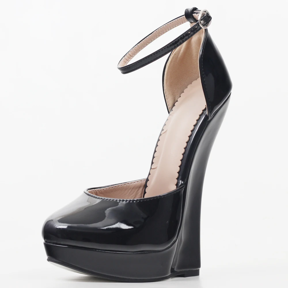 7 "عالية الكعب منصة أسافين الكعوب صنم مثير الميزات ملهى ليلي عرض الحفلات الكاحل الأشرطة مضخات حجم كبير 36-46 #3