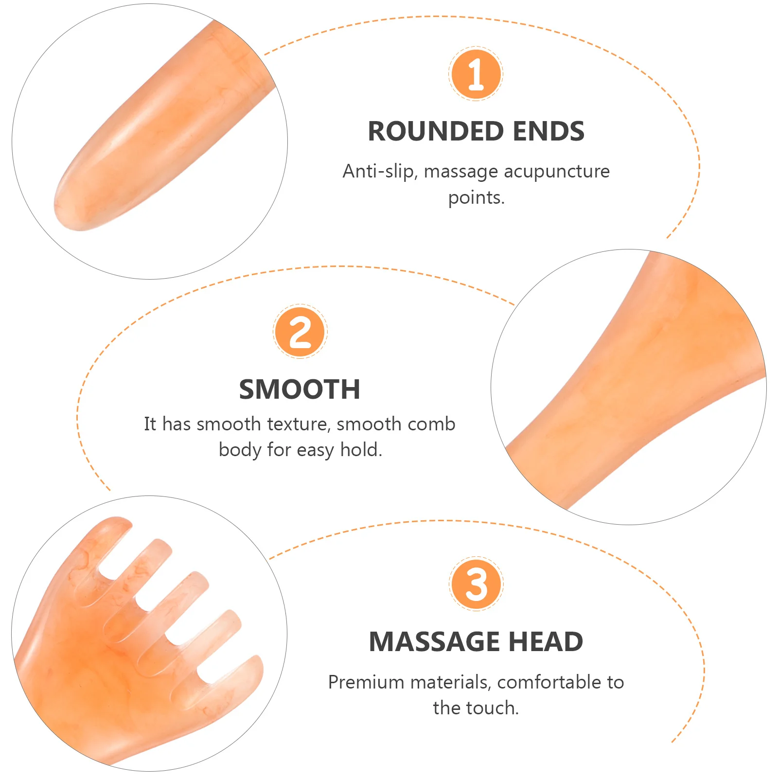 

Resin 3-Prong Scalp Massage Comb Lightweight Portable Hair Massager for Head Neck Back Hands Women Gift Massage Comb