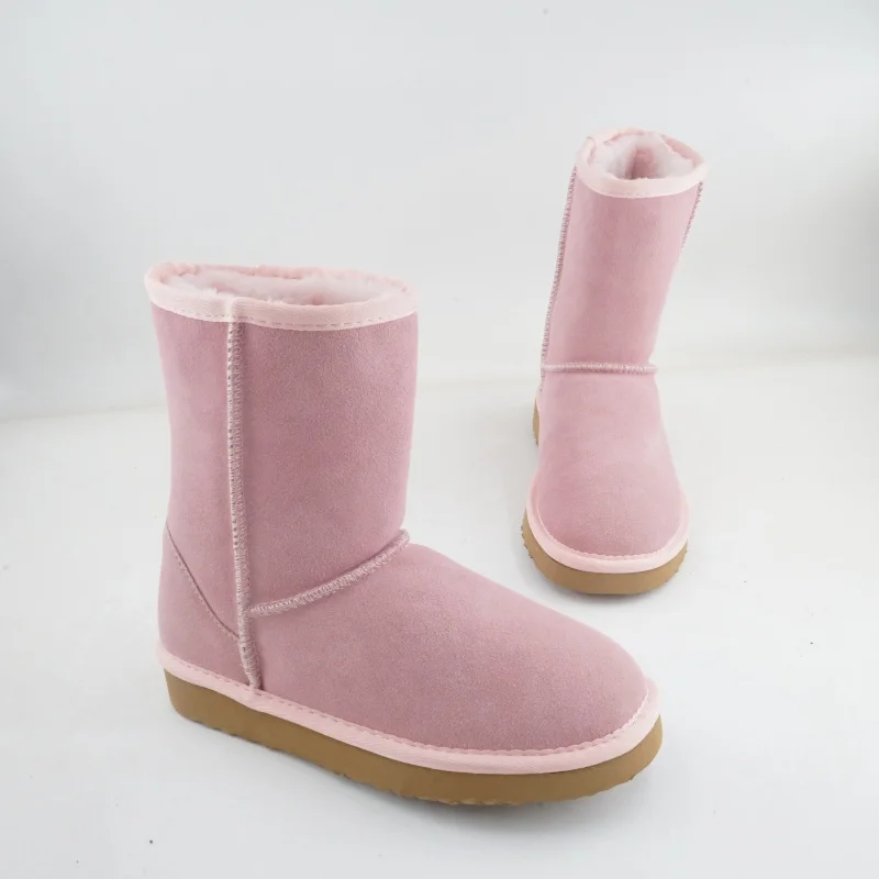 

Классические зимние ботинки из 100% натуральной яловой кожи, женские ботинки, теплые зимние ботинки без шнуровки, женская обувь, большие размеры 35-43