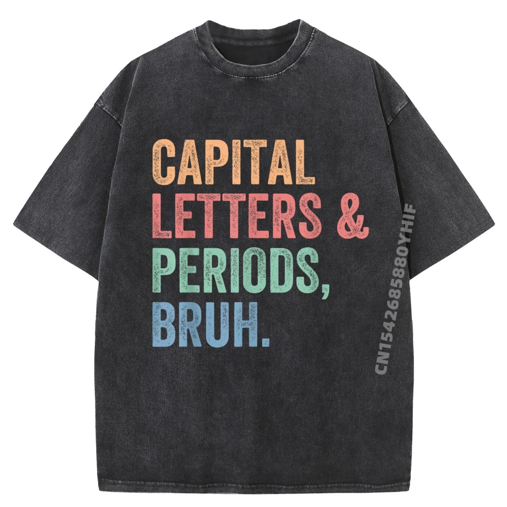 

Retro Washed Mens Tees Capital Letters And Periods Bruh Crazy T-shirts Men Luxury Designer Camiseta Classic T Shirt Oversized