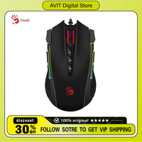 A4TECH Bloody J90s Wired Mouse RGB 12 keys Macro Programming Buttons Pc Laptops Accessories E-sports Gamer Mouse Gifts