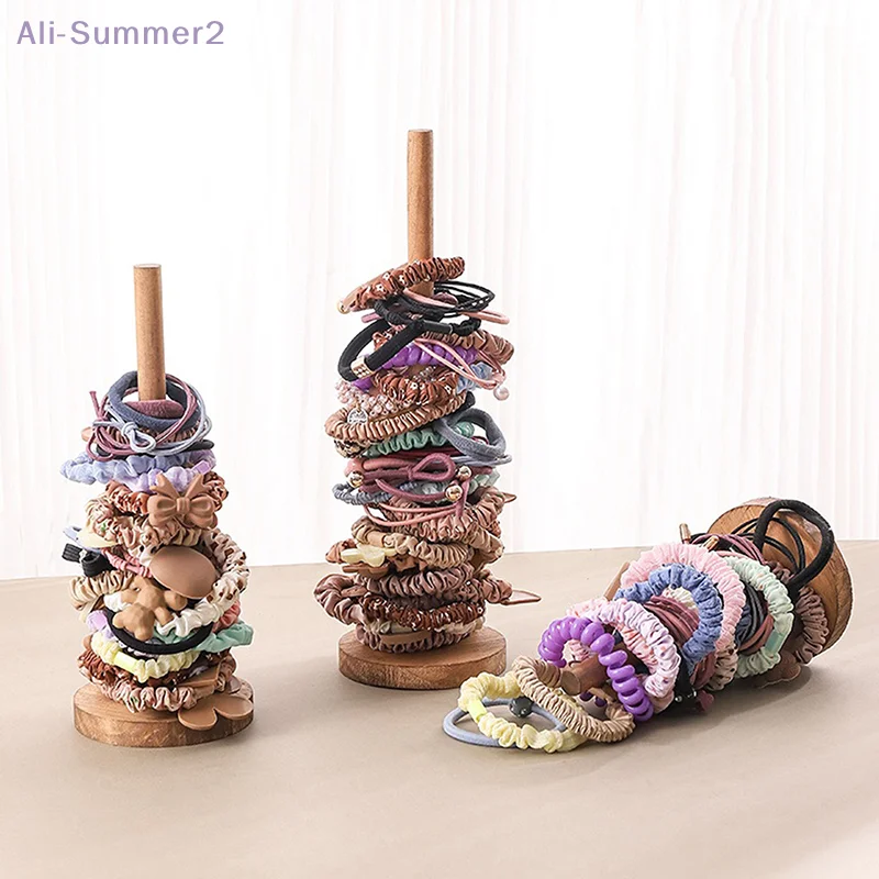 Wooden Hair Scrunchies Organizer Hair Band Display Stand Headband Bracelet Holder Hair Accessories Organizer Storage Shelf