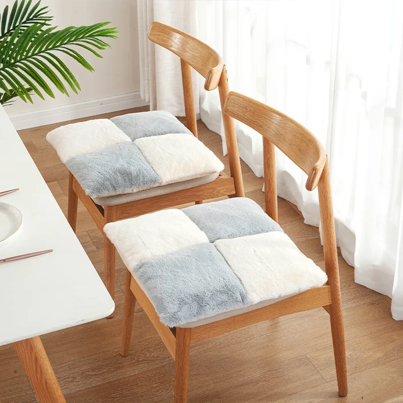 

Modern and simple winter plush solid color cushion comfortable office quilted chair cushion cushion dining chair cushion