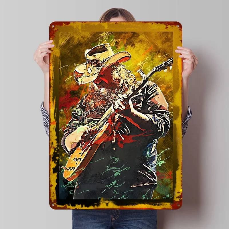 Chris Stapleton Printed Poster Customized Retro Wall Art Vintage Metal Tin Signs for Home Decoration Living Room Accessories