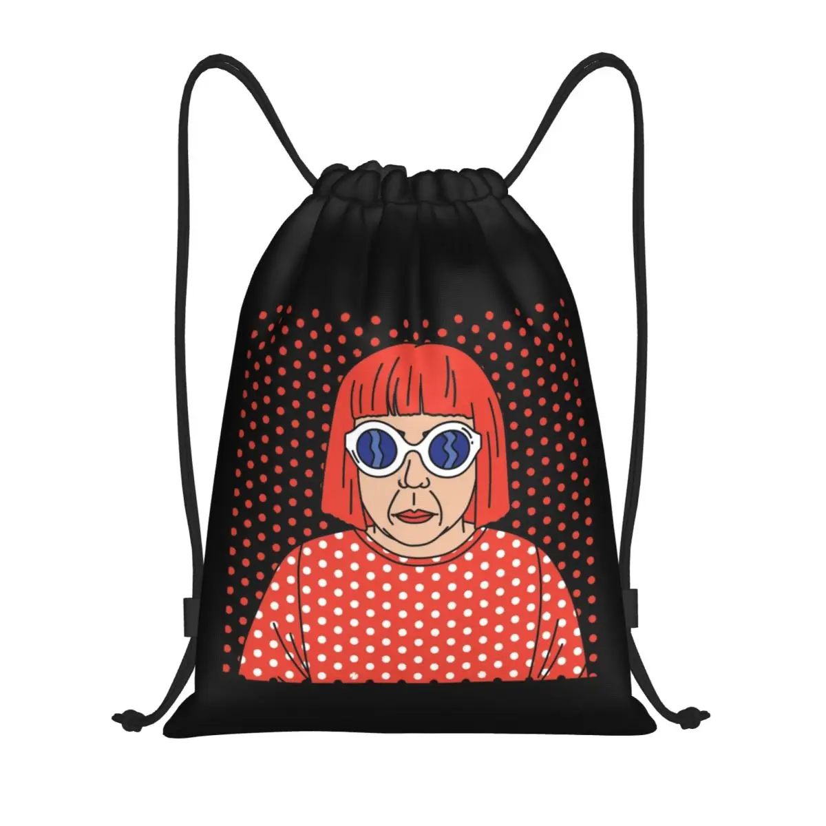 Yayoi Kusama Anime Drawstring Backpack Gym Sports Sackpack Polka Pop Aesthetic String Bags for Travel