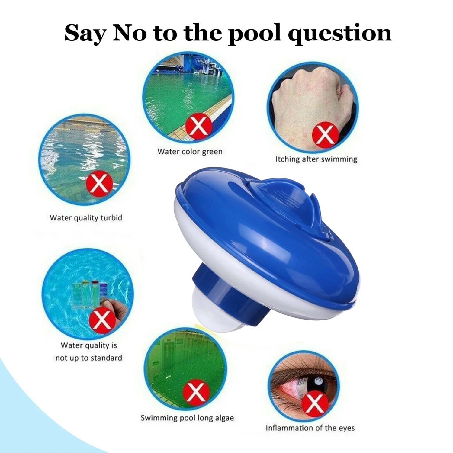 Floating Tablet Spa Chemical Dispenser Floating Pool Chlorine Dispenser Chemical Holder Bottom retractable Waterfall